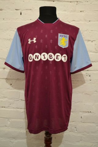 Aston Villa Home Football Shirt 2017/2018 Soccer Jersey Trikot Mens L