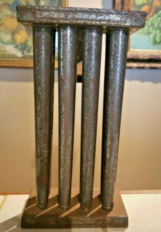 Vintage Tin 10 " Candle Mold,  8 Tapered Molds,  Primitive Decor,  Has Handle