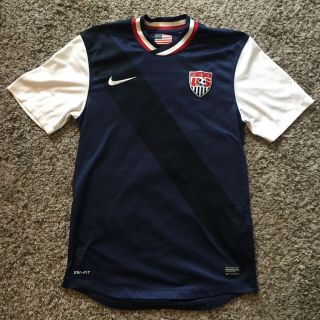 Authentic Mens Sz S Nike Usa Usmnt Away 2012 Player Issue Soccer Jersey Blue