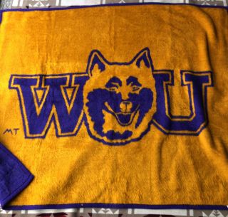 Biederlack Usa Made Blanket University Washington Uw Huskies 50”x60”