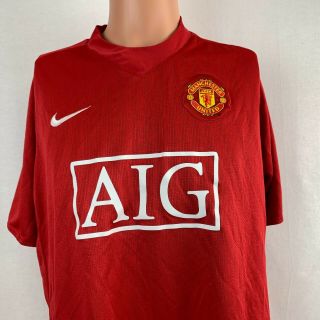 Nike Manchester United Red Devils Soccer Jersey Epl 2007 Football Kit Size L