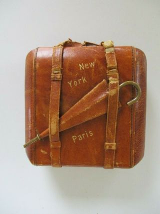 Vtg Kohler Travel Alarm Clock 7 Jewels Germany Suitcase Paris York Rare