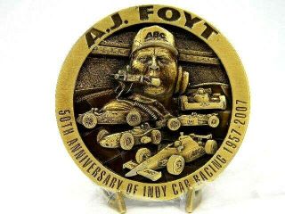 Aj Foyt 50th Anniversary Of Indy Car Racing Bronze Commemorative From Abc Supply