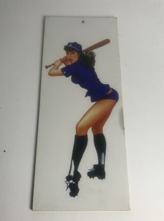 Los Angeles Dodgers Pin Up Girl At Bat,  Wall Decor Vintage