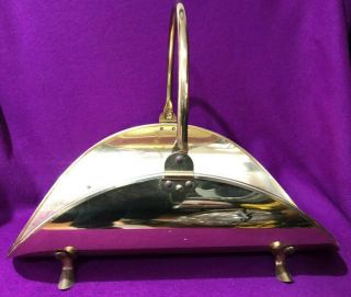 Metal Brass Log Holder Stand Carrier With Handle Fireplace Vintage