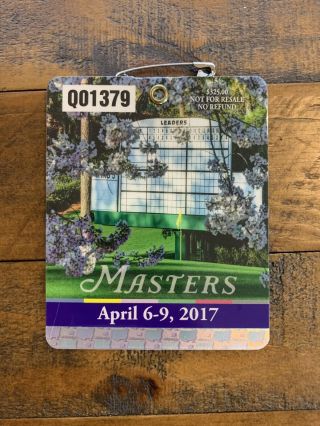 2017 Masters Badge Ticket Augusta National Golf Pga Sergio Garcia Wins
