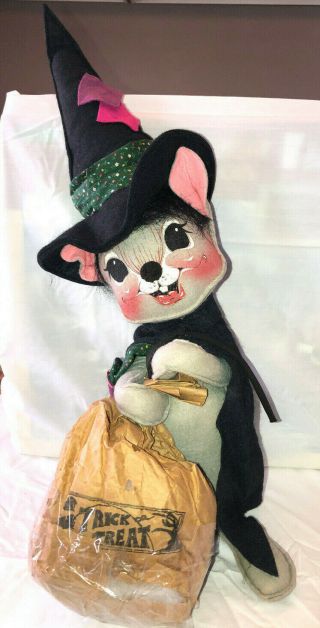 19 " Vintage Annalee Halloween Trick Or Treat Mouse Witch 1990