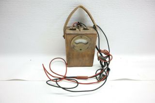 Antique / Vintage Weston Electric Volt Ohm Test Meter W/ Wooden Case - Usa