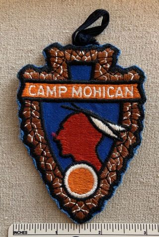 Vintage Camp Mohican Boy Scout Patch Robert Treat Council Bsa Arrowhead Dangle
