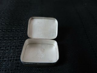 Vintage 925 Sterling Silver Pill Snuff Trinket Box Taxco Mexico stone gem 6 3