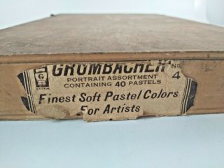 Vintage Grumbacher Dovetail Wood Artist pastel Box Storage Travel case 2