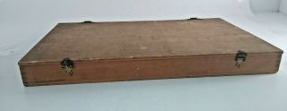 Vintage Grumbacher Dovetail Wood Artist pastel Box Storage Travel case 3