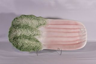 Vintage Fitz & Floyd Large 16.  5 " Rhubarb Celery Serving Platter Easter Spring