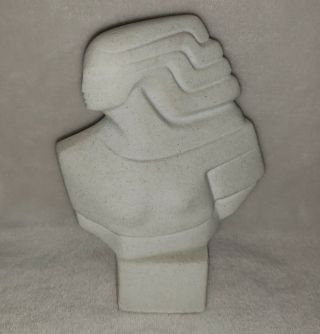 Vintage Art Deco Marbell Sculpture Stone Art Belgium - Woman Bust