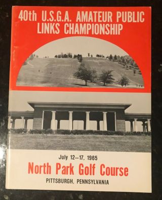 1965 Us Amateur Public Links Champion Program North Park Golf Course Pittsburgh