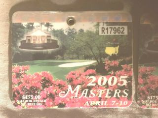 (2) 2005 Masters Golf Tournament Tickets Augusta GA Tiger Woods Won 2