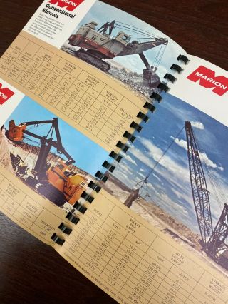 MARION Power Shovel - Salesbook - Vintage Brochure Bound Equipment Orig 70s 2