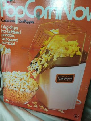 Vtg 1978 Presto Popcorn Now Hot Air Continuous Corn Popper 04810