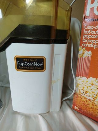 Vtg 1978 Presto Popcorn Now Hot Air Continuous Corn Popper 04810 2