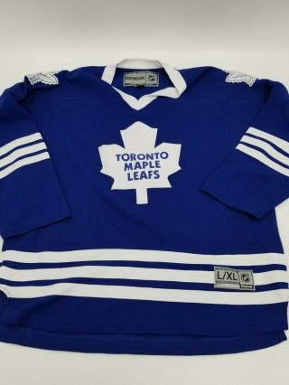 Vintage Toronto Maple Leafs Nhl Team Apparel Jersey Sewn L/xl Throwback Reebok