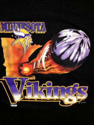 Vintage Minnesota Vikings T - Shirt Men’s L Black 1994 Trench Nfl Single Stitch