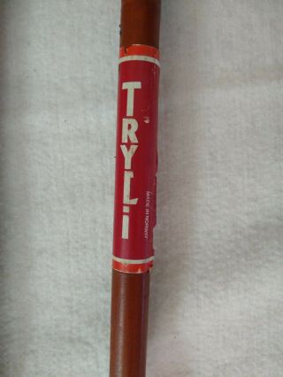 Vintage Bamboo Ski Poles Made In Norway 135 Cm Tryli Wall Decor Unique Tip