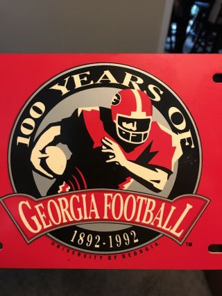 Georgia Bulldogs 1992 License Plate Tag 100 Years of Georgia Football 3