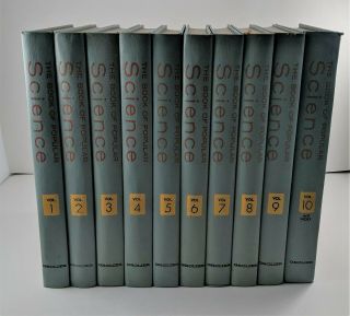 Vintage Set Of 10 The Book Of Popular Science By Grolier Society (1971)