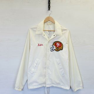 Vtg 80s 90s San Francisco 49ers Nfl Button Up Light Windbreaker Jacket Sz Large