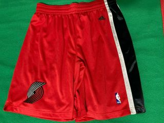Authentic Adidas Red Portland Trail Blazers Nba Game Shorts 36 On Court Dame Rip
