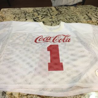 Vintage Red White Coca Cola Short Shirt Jersey Russell Usa Xl Football