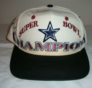 Vintage Dallas Cowboys Bowl Xxvii Hat Cap Logo 7 Snapback Autographs Nos