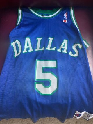 Vintage Champion Nba Dallas Mavericks Jason Kidd Jersey Size 36