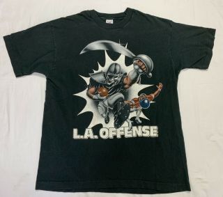 Vintage 1994 Los Angeles Raiders L.  A.  Offense Tee Shirt Mens Xl 90 