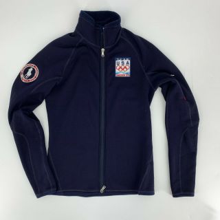 Polo Ralph Lauren Womens Fleece Jacket Size S 2010 Olympic Team Usa Navy Zip Up
