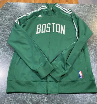 Adidas Nba Boston Celtics Track Jacket Full Zip Up Green White Men’s Size Large