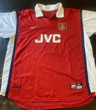 Vintage Arsenal FC Home Jersey,  1998,  Nike XL, . 3