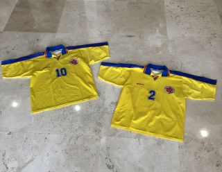 Vintage Colombia Reebok Soccer Jerseys 1998/2000 Mens Size Large (2 Jerseys)