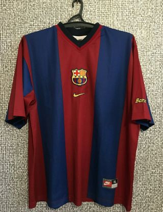 Vintage Barcelona Barça 1999 - 2001 Football Shirt Soccer Jersey Nike Mens Xl