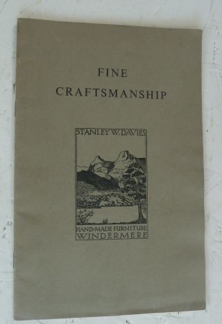 Vintage Booklet Fine Craftmanship Stanley W.  Davies Windermere Furniture Arts