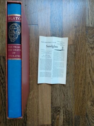 The Trial And Death Of Socrates By Plato.  Hardcover Heritage Press Edition,  1963
