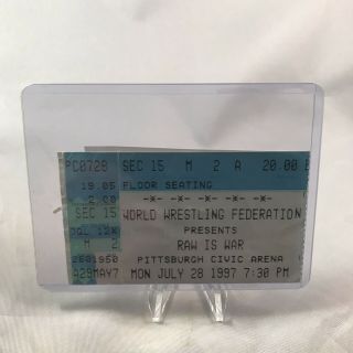 Wwf Raw Is War Pittsburgh Civic Arena Pa Ticket Stub The Undertaker July 28 1997