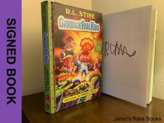 R.  L.  Stine Signed Book Garbage Pail Kids 1st Print Hardcover Goosebumps Author