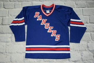Vintage Ccm York Rangers Blue Nhl Hockey Jersey Men’s Size M
