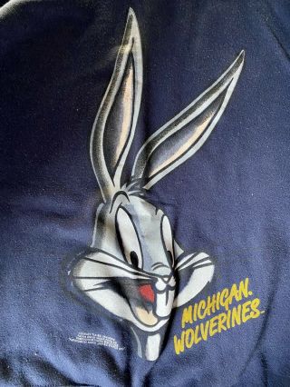 1993 Vintage Michigan Wolverines Looney Tunes Sweater XL 2