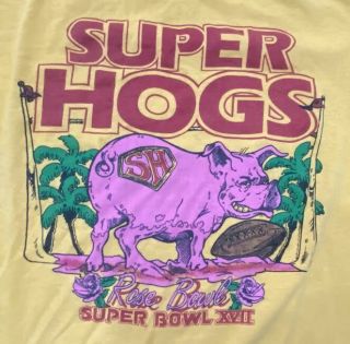 Vintage Washington Redskins Hogs Bowl Xvii Nfl Tee T Shirt Small