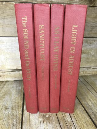 William Faulkner Vintage 1950s Set Of 4 HB The Sound And The Fury Random House 2