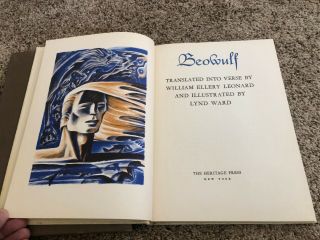 Beowulf translated William Ellery Leonard art by Lynd Ward Heritage Sandglass 3