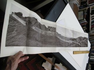 National Geographic Folding Illustration Great Wall Of China Nankow Pass 1923
