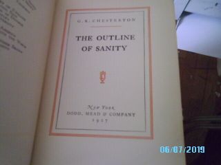 1927 1st.  1st U.  S.  : The Outline of Sanity,  G.  K.  Chesterton 2
